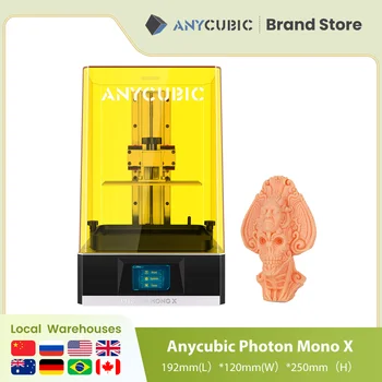 3D-принтер ANYCUBIC Photon Mono X с 8,9-дюймовым 4K монохромным ЖК-дисплеем для 3D-печати со скоростью 60 мм/ч, Большой объем печати