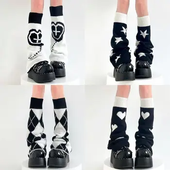 Японские Пикантные женские носки Y2K с ворсом, осень-зима, трикотажные расклешенные длинные носки JK, женские гетры, манжеты для ботинок