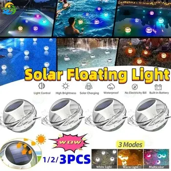 Плавающие огни для бассейна Солнечные огни для бассейна RGB, меняющие цвет, IP65 Водонепроницаемый светодиодный ночник для бассейна, гидромассажная ванна, декор для пруда