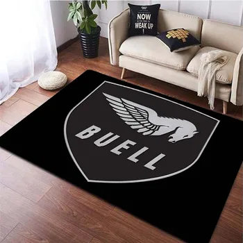 Коврики с логотипом Buell Motorcycle Racing, большой ковер для гостиной, спальни, украшения дома, коврик для пола, мягкие противоскользящие ковры