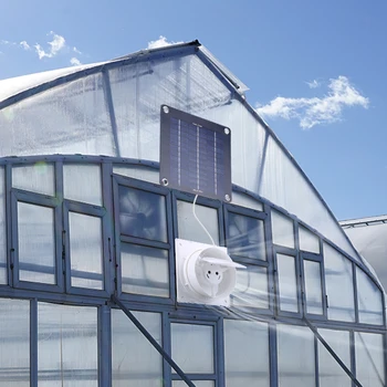 Монокристаллическая солнечная панель Настенные вентиляторы 12 В 30 Вт Вытяжной вентилятор С низким уровнем шума Энергосберегающий для кухонного курятника