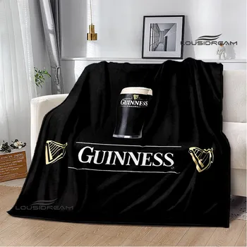 Одеяло с логотипом пива Guinness, Теплое одеяло, Фланель, Мягкое Удобное одеяло, Домашнее дорожное одеяло, подкладка для кровати, подарок на День рождения