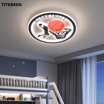 Креативный потолочный светильник для баскетбола, спальня для мальчиков, Детская комната, Мультяшные светодиодные лампы для внутреннего освещения, декор светильников