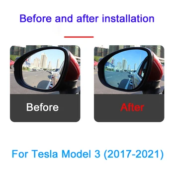 2шт Боковое зеркало заднего вида с широким обзором и антибликовым покрытием, стеклянная линза для Tesla Model 3/Y