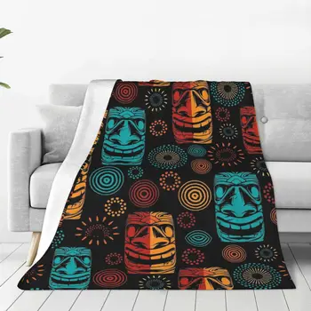 Экзотические тропические Шерстяные одеяла Tiki Винтажное Покрывало для кровати Диван-кушетка 125*100 см Плюшевое Тонкое одеяло