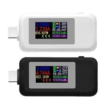 Дисплей детектора Монитор тестера мощности Цветной банк Мобильный измеритель тока зарядного устройства Напряжение батареи типа c