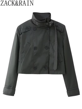 Женская вощеная куртка ZACK RAIN для пригородных поездок 2023, Осенняя модная женская повседневная двубортная куртка с длинными рукавами, шикарная куртка для женщин