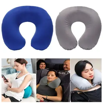 Удобная на ощупь Однотонная Поддерживающая шея, Подушка для сна на открытом воздухе, U-образная Подушка для шеи, Аксессуары для самолета