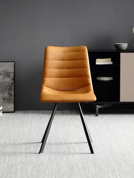 Мебель из 2 предметов, Минималистичный обеденный стул, простой современный роскошный дом, высококачественное креативное металлическое кожаное кресло для переговоров Muebles
