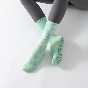 Женские высококачественные хлопковые бандажные носки для йоги, силиконовые противоскользящие Быстросохнущие Амортизирующие носки для пилатеса, Хорошее сцепление, носки для пилатеса