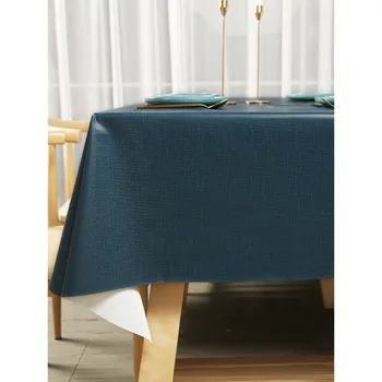 Скатерть однотонная, водонепроницаемая и масляная, одноразовая прямоугольная скатерть, новый коврик для стола из пвх_AN1062