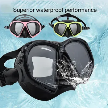 Маска для подводного плавания, Мужские И женские очки для плавания, Большие, с хорошей герметизацией, противотуманные, с двойным эластичным ремешком, водонепроницаемые Очки для дайвинга на открытом воздухе