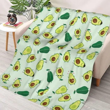 Милое одеяло с авокадо, Шерп-одеяло, Постельные принадлежности, мягкие одеяла