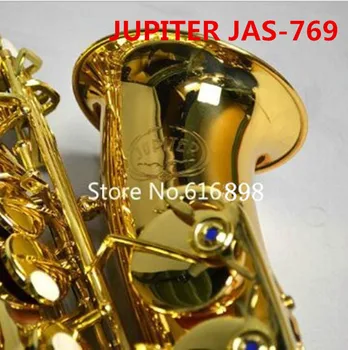 Новое поступление JUPITER JAS-769, Саксофон Alto Eb Tune, Латунный музыкальный инструмент, Покрытый Золотым лаком, Ми-бемоль-Саксофон С мундштуком в футляре