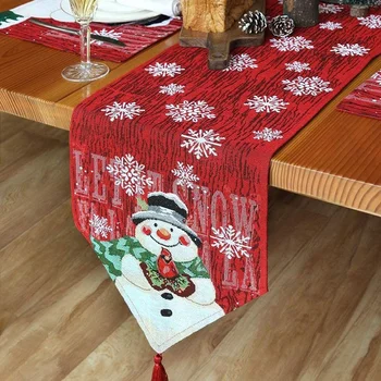 Настольный флаг Navidad Санта Клаус, Вязаная скатерть, Украшение стола в виде снеговика, Украшение Весеннего фестиваля, Рождественское украшение дома