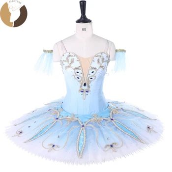 Классическая краска FLTOTURE YAGP Светло-голубого цвета для балетного представления, блинная юбка-пачка, уникальный конкурсный костюм для девочек, сшитый на заказ.