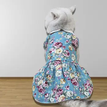 Отличная одежда для домашних животных, Удобная Демонстрация Уникального Шарма, Привлекательное Летнее Тонкое Платье для щенков, юбка с цветочным принтом