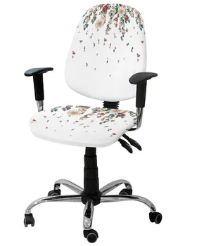 Растения И цветы, Белое Эластичное Кресло, Чехол для компьютерного кресла, Эластичный Съемный Чехол для офисного кресла, Разъемные Чехлы для сидений