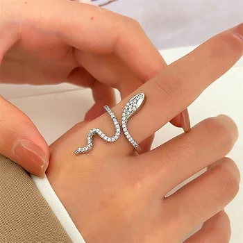 Модное кольцо со змеиным цирконом для женщин, мужчин, Модные открывающиеся кольца в виде животных в виде змеи, подарки для вечеринок, Новые поступления ювелирных изделий 2023 года