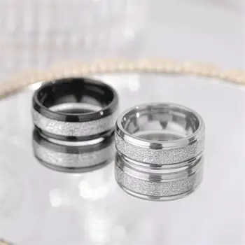 Кольцо из титановой стали, высококачественное мужское кольцо с текстурой в стиле ретро, ниша в холодном стиле, ниша на указательном пальце, одиночное кольцо