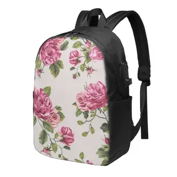 Классический холщовый школьный рюкзак pink Rose, повседневный рюкзак, офисный рюкзак для мужчин и женщин