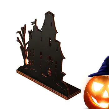 Держатель чайной лампы на Хэллоуин, декоративный Деревянный держатель чайной лампы на Хэллоуин, Декоративное украшение на Хэллоуин для кухни, столовой