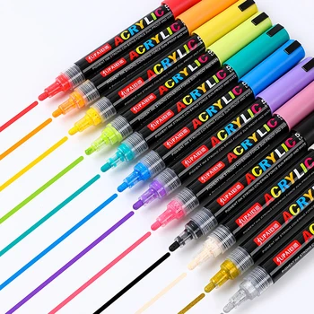 Акриловые маркеры краски 2.0-4.0 мм средний наконечник ручки краски,граффити, маркеры, перманентные маркеры для малышей рок Windows или DIY ремесло
