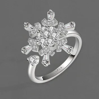 Новая очаровательная горячая распродажа, открытые снежные кольца для женщин, регулируемые кольца для пальцев, ювелирные изделия в подарок на День Святого Валентина