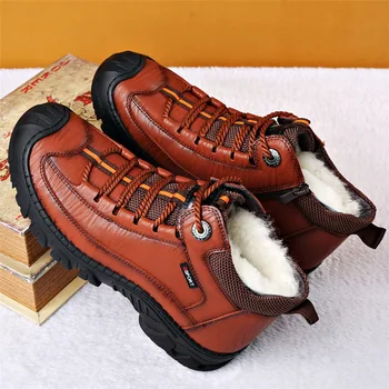 Зимние Теплые Мужские ботинки, Уличные кроссовки, Мужские Нескользящие Плюшевые мужские ботинки на шнуровке, Botas Masculinas Casuais Sapato Masculino Zapatos