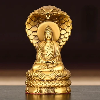 Домашний Будда Шакьямуни из чистой меди, поделки для зала Фэн-шуй, Статуя Будды, украшения для дома, гостиной, спальни.