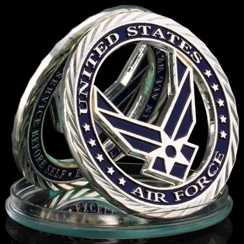 Посеребренная памятная монета с основными ценностями военно-воздушных сил США Art Craft Navy, выдалбливающая памятную монету