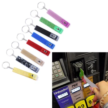Съемник кредитной карты F19D для кольца-цепочки для ключей акриловый держатель для дебетовой карты пластиковая крышка