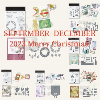 2023 Новые наборы прозрачных штампов в виде снежинок цветов листьев или металлических штампов для вырезания поздравительных открыток своими руками