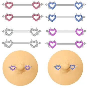 2 Кольца для груди с перфорацией в виде персикового сердечка, женские украшения для груди, персонализированные украшения для сосков