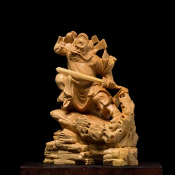 Чжун Куй Китайские Ангелы Ада Статуя Будды Украшение Резьба по дереву Стены Гостиная Фэн-шуй Поделки из дерева