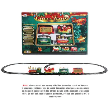 Набор игрушек для электрического Рождественского поезда, железнодорожные пути, паровоз, модель Санта-Клауса, развивающие игрушки для детей