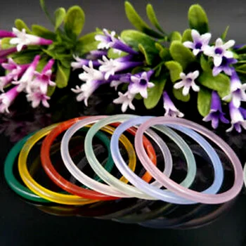 7 цветов, модный 100% натуральный линейный агат, халцедон, ювелирный браслет 54 мм-55 мм