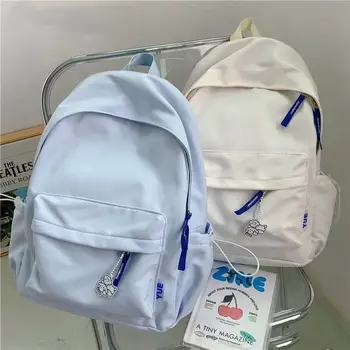 Рюкзак из чистого холста, простой рюкзак для путешествий большой емкости, повседневный японский студенческий ноутбук, школьная сумка для студентов колледжа.