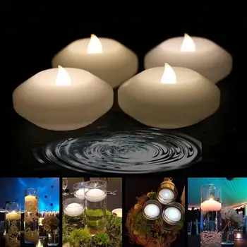 Плавающая свеча Tealights, реалистичные прочные беспламенные мерцающие свечи для домашней вечеринки, свадебные рождественские украшения, аксессуары