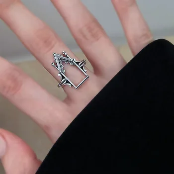 Кольцо в стиле ретро со Старым замком для мужчин и женщин, Корейская мода, индивидуальность, открытое кольцо на указательный палец, ювелирный подарок