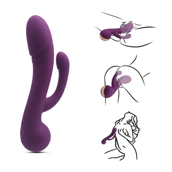 Силиконовый двуглавый вибратор с магнитной зарядкой, женская палочка для мастурбации с электрическим подогревом, вагинальная накачка, AV-палочка, секс-игрушки