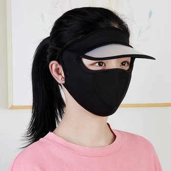 Защита шеи из ледяного шелка, солнцезащитная шляпа, Женская летняя версия Корейского электромобиля с защитой от ультрафиолета, Дышащий козырек для ушей