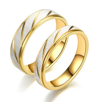Модные кольца с золотыми полосками, ювелирные изделия контрастного цвета из нержавеющей стали, 6 мм, 4 мм, Подарки на День Святого Валентина