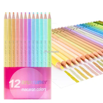 Macaron 12 Цветов Цветной карандаш Профессиональная пастель Цветные карандаши для рисования Карамельные цветные карандаши для художественных принадлежностей