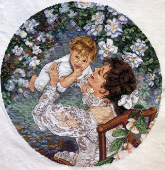 Художественное произведение из золотой коллекции 2023, Материнское счастье, набор для вышивания для ребенка 100% хлопковой нитью и бесплатная доставка для домашнего декора