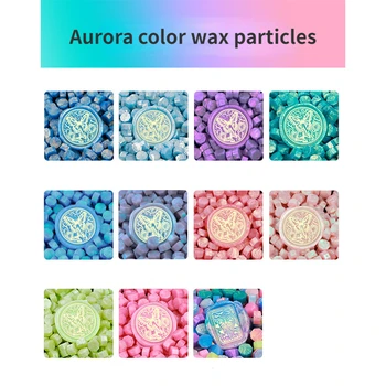 500 г Сургуча Aurora Colorful Octagon С частицами воска, Перламутрово-прозрачный Сургуч Смешанного цвета
