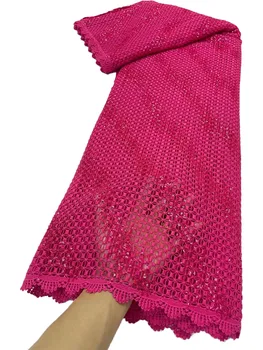 Гипюровый Шнур Кружевная Ткань 2023 Новейшая Швейцарская Хлопчатобумажная Ткань Молочный Шелк Африканская Кружевная Ткань Высококачественное Платье для Женщин YY282