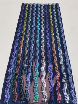 Вышитые аппликации для шитья Дизайн Ручной работы Блестки Сетчатое кружево Ткань высшего качества для вечернего платья WomenParty