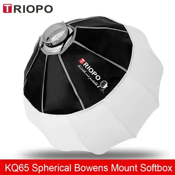TRIOPO KQ65 Фонарь Bowens Mount Softbox для фотосъемки 65 см Софтбокс Сферический Складной Фотобокс аксессуары для фотосъемки