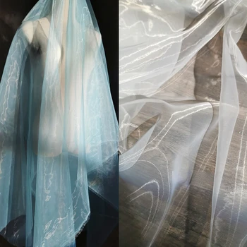Ткань из органзы, ткань с водным блеском, Высококачественное прозрачное свадебное платье, головной убор, верхняя одежда, Тонкая дизайнерская ткань, Материал для шитья